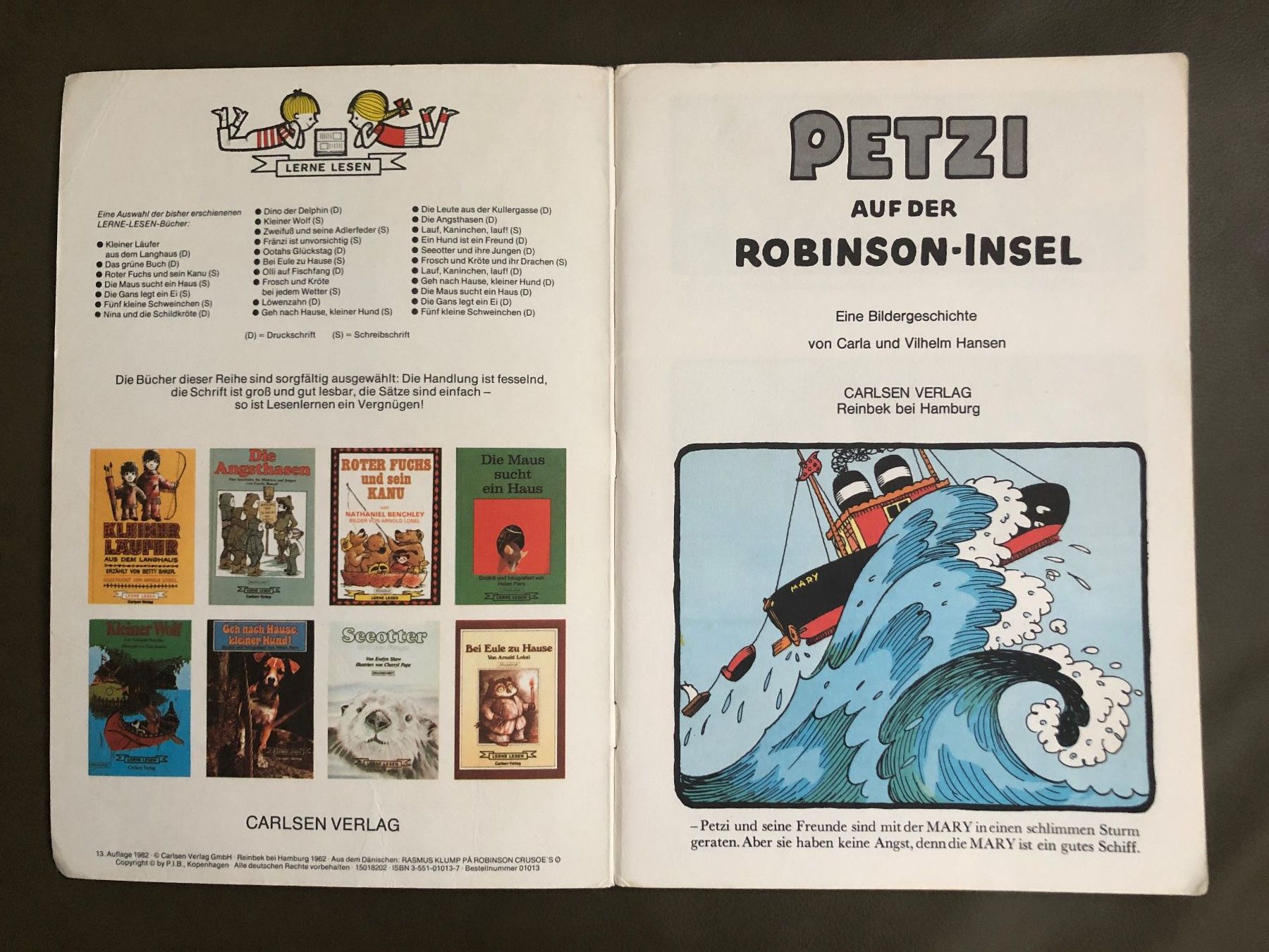 Libri: Buch Petzi auf der Robinson - Insel – Usato da Nunningen venduto da anclaudia 1