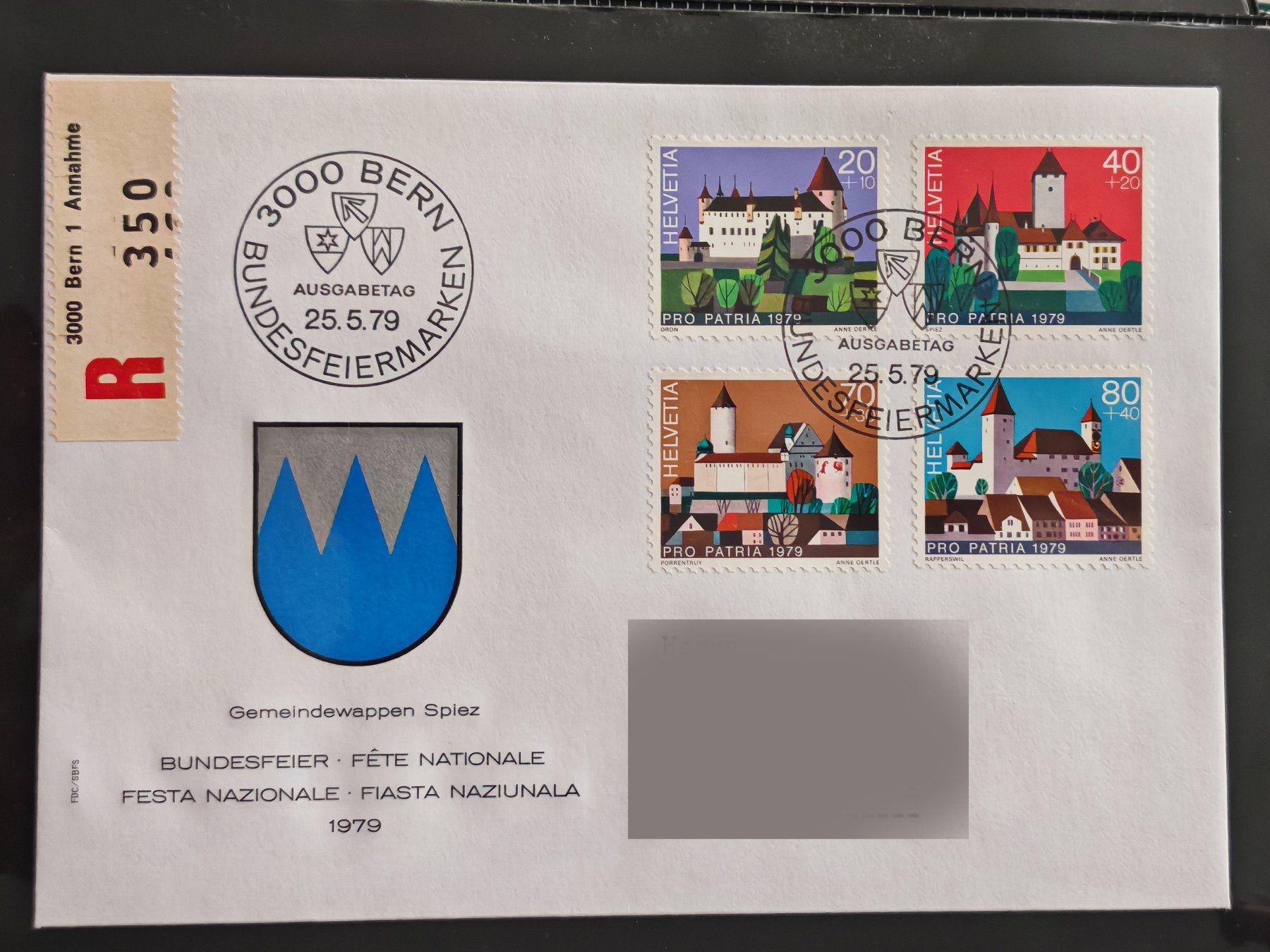 Tutti i francobolli: Ersttagsbrief, Bundesfeier 1979, Bern – Usato da Zuerich venduto da Antiquarium