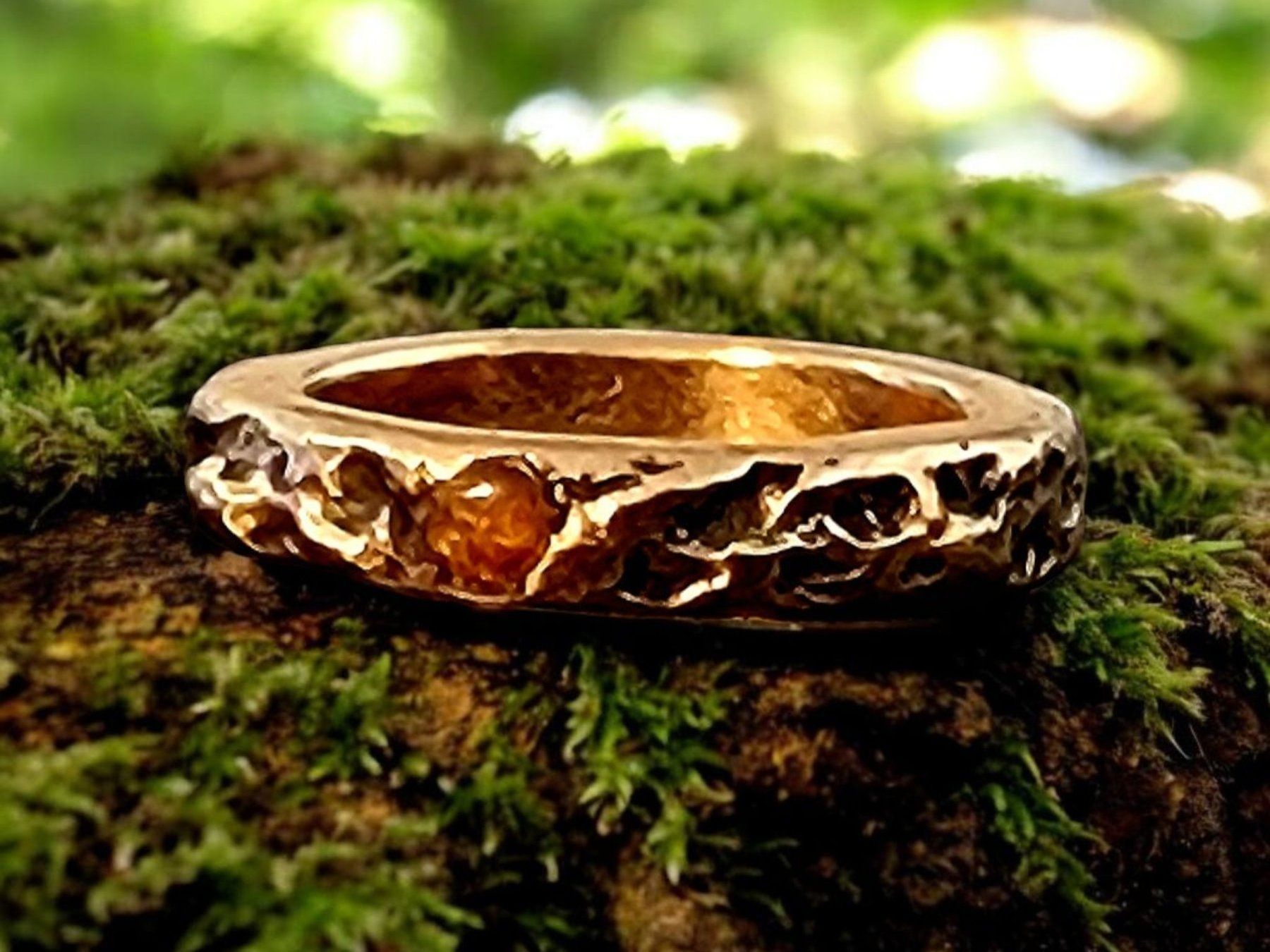 Anelli: Wilder Ring Bronze & Bernstein,  Gr. 51 – Nuovo e nell'imballaggio originale da Aarau venduto da Schmuckhoehle_MD 4