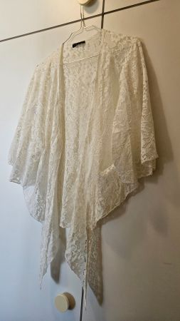 Giacchettino leggero bianco pizzo poliestere e viscosa TU