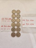 50 Rappen Silbermünzen Schweiz 1920 und 1946, 10 Stück