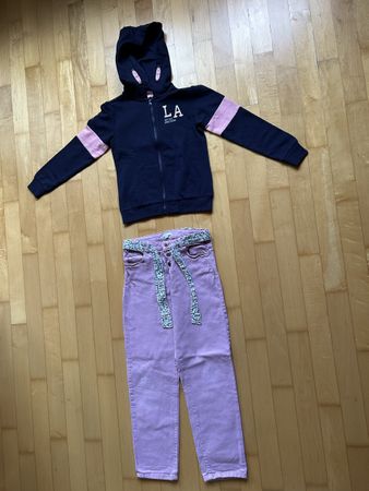 Für Girls: Sweatjacke alive + Hose vertbaudet, Gr. 140
