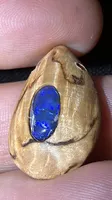 Holz Anhänger mit Opal