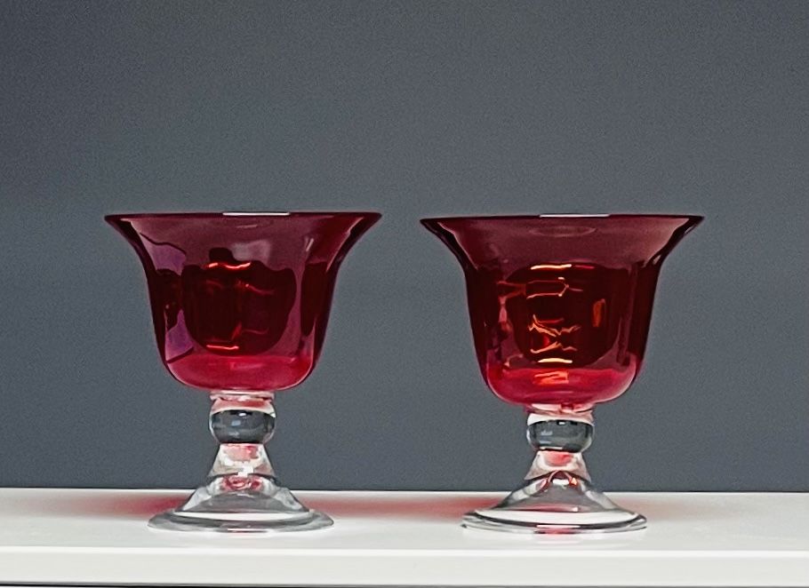 Murano Bicchieri: 2 edle wunderschöne Murano Glaskelchen – Usato da Allschwil venduto da ILLUGO 1