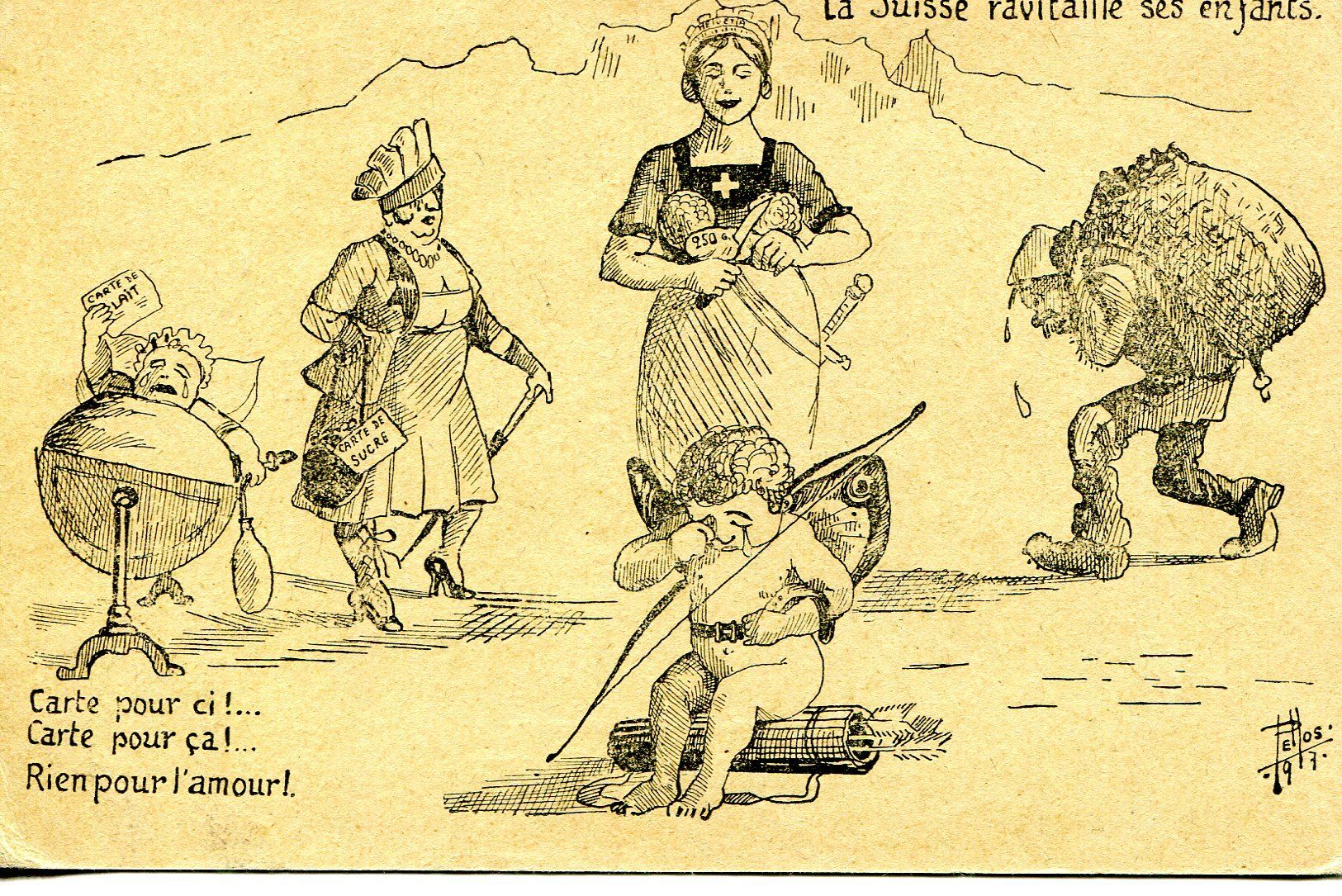 Cartoline postali: La Suisse ravitaille ses enfants – Usato da Les Avants venduto da Jaman7