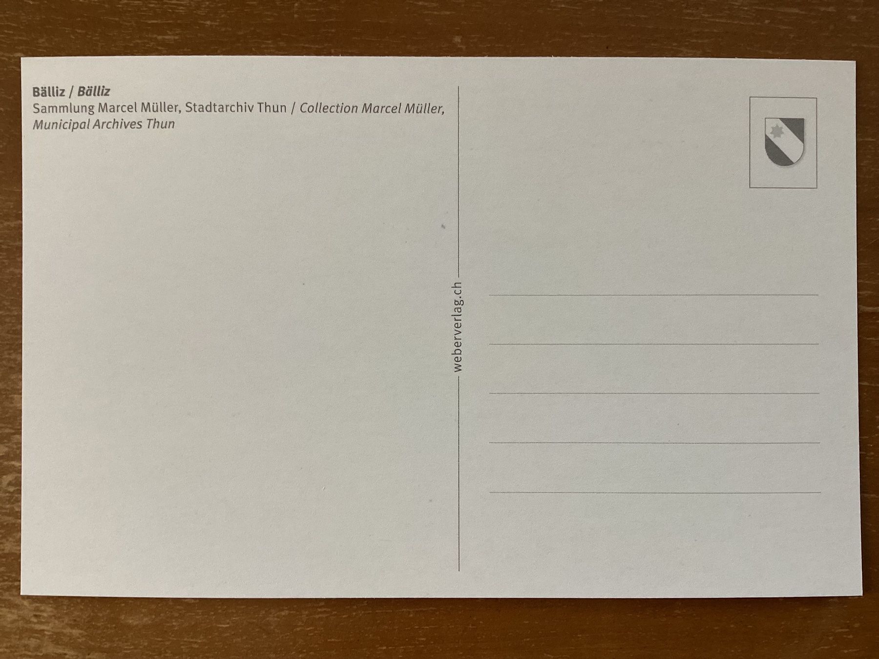 Cartoline postali: AK Thun Ober Bälliz. Reprint – Nuovo (secondo la descrizione) da Zürich venduto da Tolima194 1