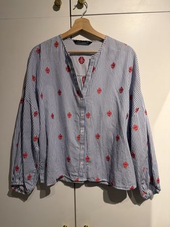 Blouse Zara rayures bleu - cotton - M