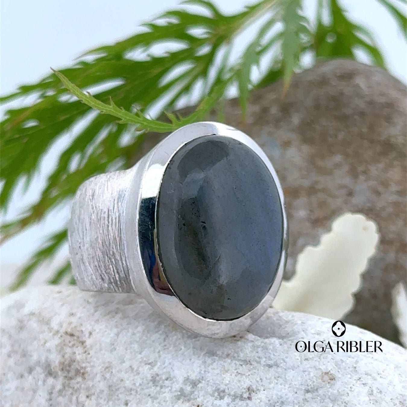Olga Ribler Anelli: Statement Silber Ring 925 - Labradorite - Grösse 53 – Nuovo (secondo la descrizione) da Luzern venduto da Schmuckoutlet 7