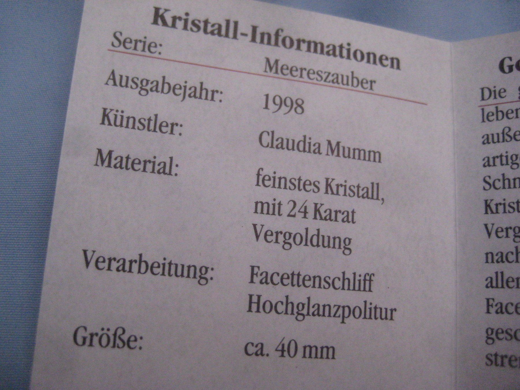 Figuren: KRISTALL   DELPHIN   JANUS – Neu und originalverpackt aus Uster von flocke1 4