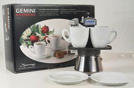 GEMINI EXPRESS-SET Mit 2 Tassen/Untertassen Aus Porzellan