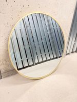 Runder Spiegel goldfarbig Metallrahmen 70cm