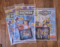 Digimon 3 magazines sealed with Panini Stickers pack DE