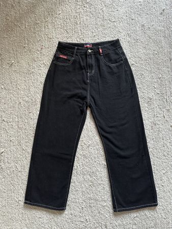 Unisex heaven can wait Y2K Bestickte Baggy jeans