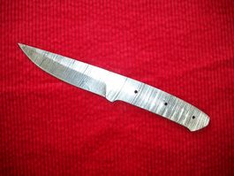 Damaststahl-Messerklinge für Messer-Eigenbau inkl. Lederetui