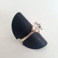 Solitär Silber Ring 925 mit ein stein In der Größe anpassbar