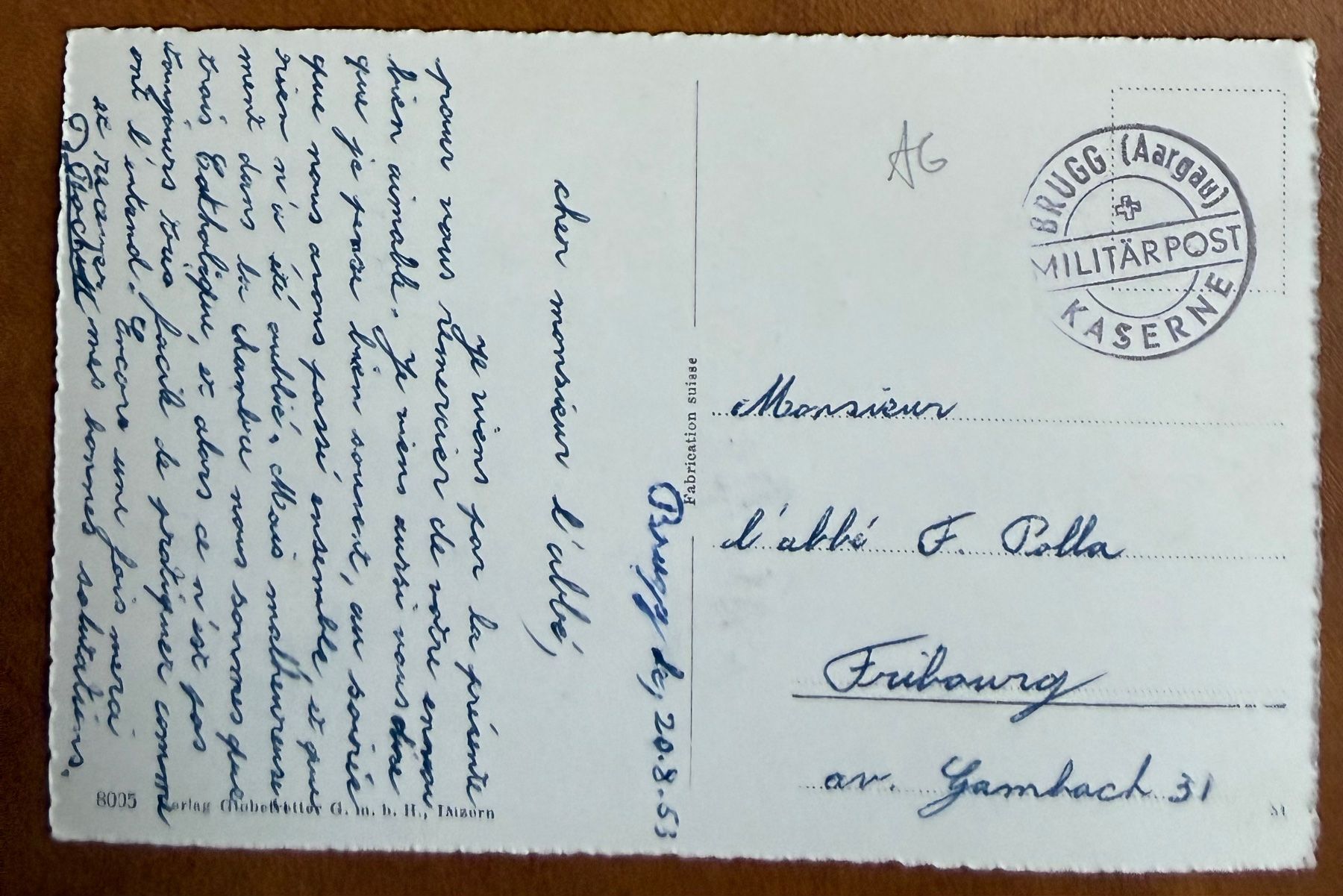 Ansichtskarten: Brugg - An der Aar - Barques 1953 – Gebraucht aus Lutry von Ediego 1