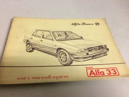 ALFA ROMEO alfa 33  LIBRETTO USO E MANUTENZIONE 11 / 84