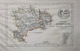 Luzern Zug Landkarte 1838