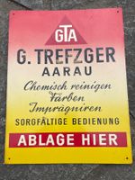Vintage Chemische Reinigung GTA Trefzger Aarau Blechschild