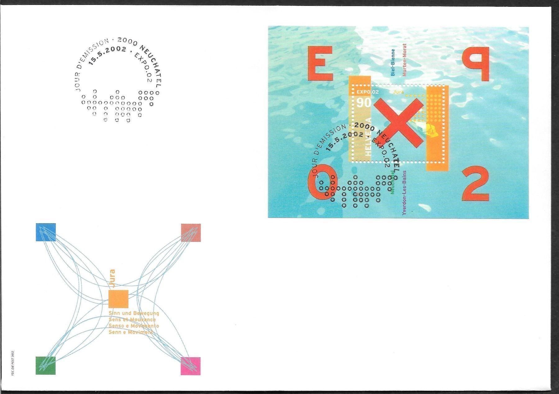Tutti i francobolli: FDC Sonderblock 1053 Expo ET Neuchâtel 15.5.2002 – Nuovo (secondo la descrizione) da Olten venduto da clotaldi