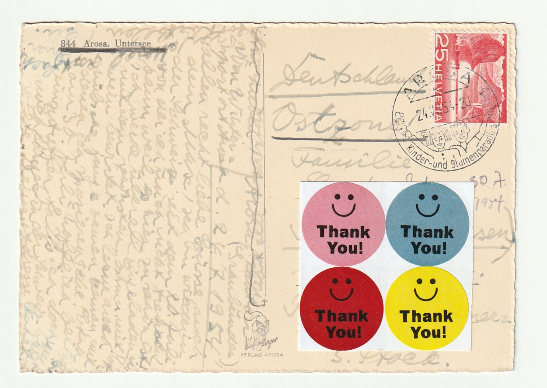 Cartoline postali: Ansichtskarte 1954 Arosa Untersee mit Hotel – Usato da St. Gallen venduto da Ricardo_Deals 1