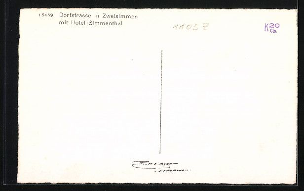 Cartoline postali: Zweisimmen, Dorfstrasse mit Hotel Simmen – Usato da Berlin venduto da bartko-reher 1