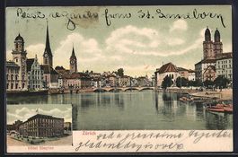 Zürich, Hotel Simplon, Uferpartie mit K