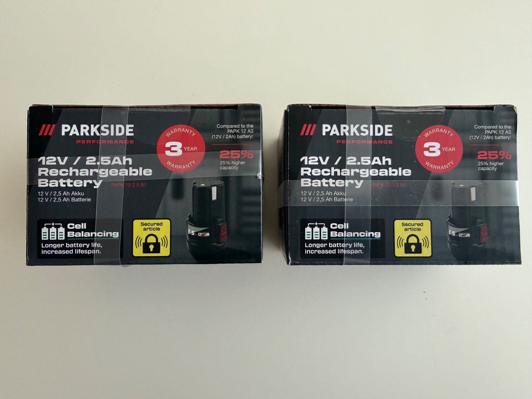 Parkside Accus & piles: Parkside batterie 12V / 2.5Ah, 2 pcs – Neuf avec emballage d'origine à St-Gingolph par GoldenKeys