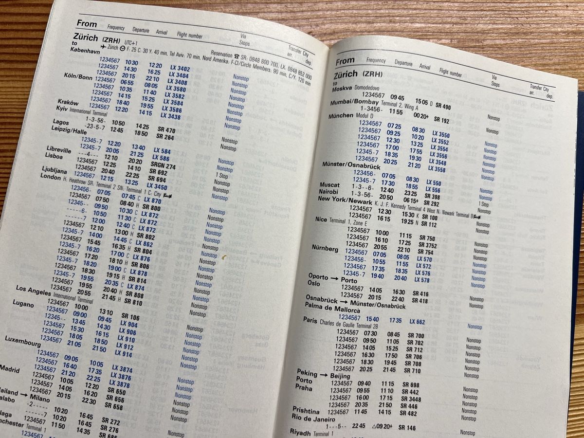 Documenti: Swissair Crossair Flugplan 2001-2002 – Usato da Silvaplana-Surlej venduto da bkk 4