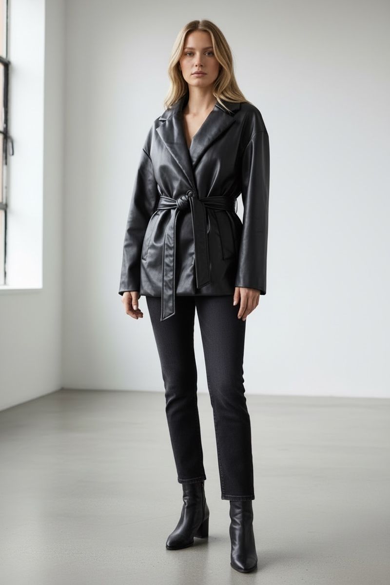 Zara Giacche: ZARA Kunstlederjacke mit Gürtel, wattiert, Gr. M – Nuovo (secondo la descrizione) da Zürich venduto da ElissZurich 3