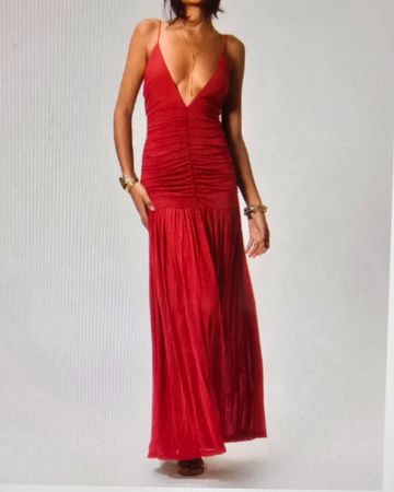 Maxikleid - 42 - mit tiefem V-Ausschnitt 7️⃣
