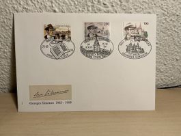 Georges Simenon Briefmarken Ersttagsbrief