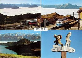 RIGI Nebelmeer - Wegweiser - Bahn