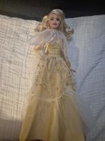 Barbie Doll Gold Dress With Stand