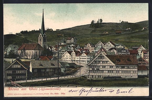 Cartoline postali: Gais / Appenzellerland, Totalansicht mit – Usato da Berlin venduto da bartko-reher