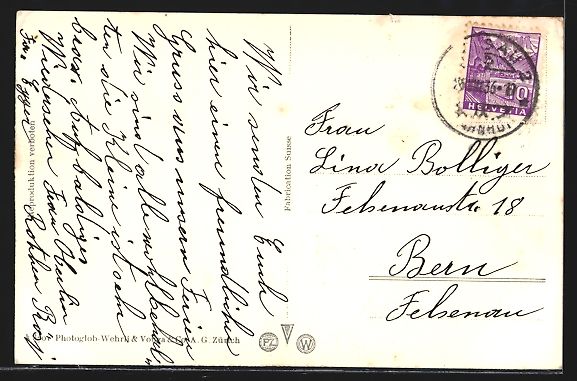 Cartoline postali: AK Herisau, Ortsansicht mit Säntis – Usato da Berlin venduto da bartko-reher 1
