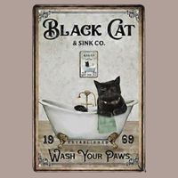 🔥 BLACK CAT SINK Katzen Blechschild 🖤 20x30cm OVP 🔥