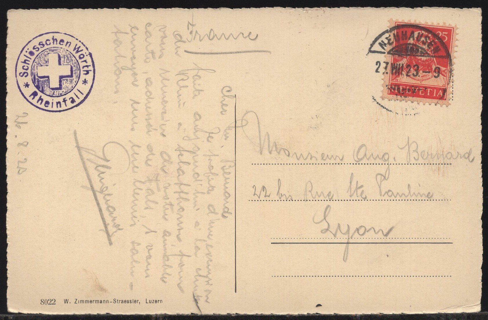 Ansichtskarten: Rheinfall  1923 – Gebraucht aus Aarau von kufi44 1