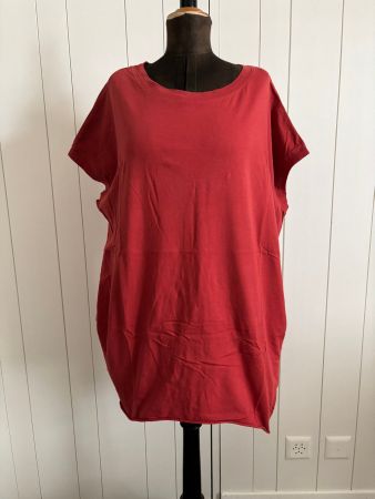 Rainbow T-Shirt lang Kleid Tunika kupfer rot -  40/42 (M)