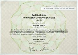 BZ Bank Zürich AG (10er) - 1989