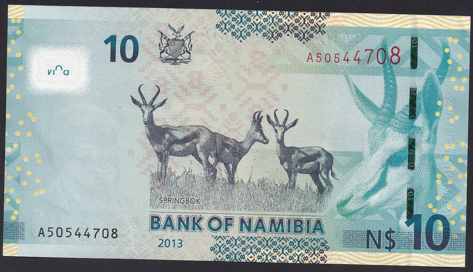 Banconote: Namibia 10 Dollars 2013 – Usato da Brugg AG venduto da banknoten_muesli 1
