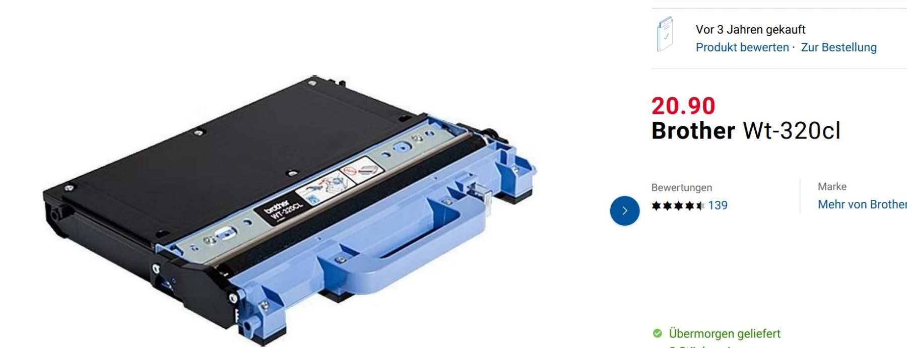 Brother Filamento: Brother WT-320CL – Nuovo e nell'imballaggio originale da Oberwil BL venduto da Chriesi12