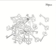 50 Stk Schlüssel Silber zum Basteln oder Schmuck machen, Neu