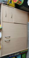 Schrank mit 2 Tueren und 2 Schubladen heller Holzton