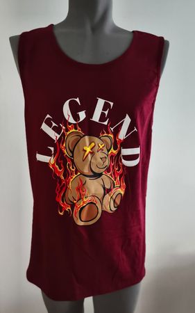 Rotes Tank Top "Legend Bear" von Vibes, Grösse L, Original