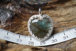 Labradorit    Herz    Anhänger   925 Silber