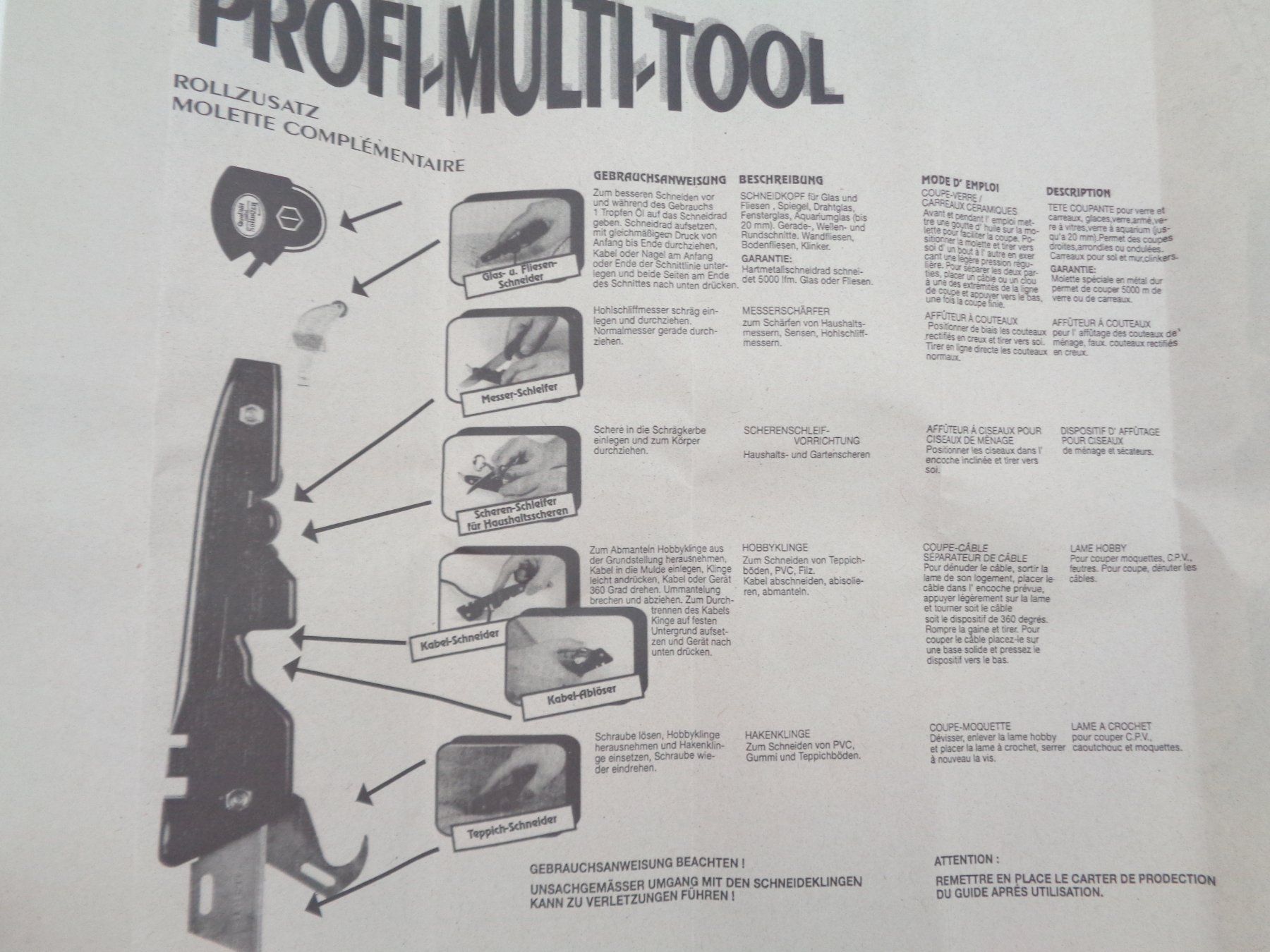 Tous les outils: Glas-u.Fliesenschneider Solinger Stahl - Profi-Multi-Tool – Neuf (Voir description) à Chur par omonia 5