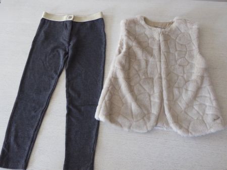 Mädchenset: Leggins Esprit & Kunstfellweste Mayoral Gr.134