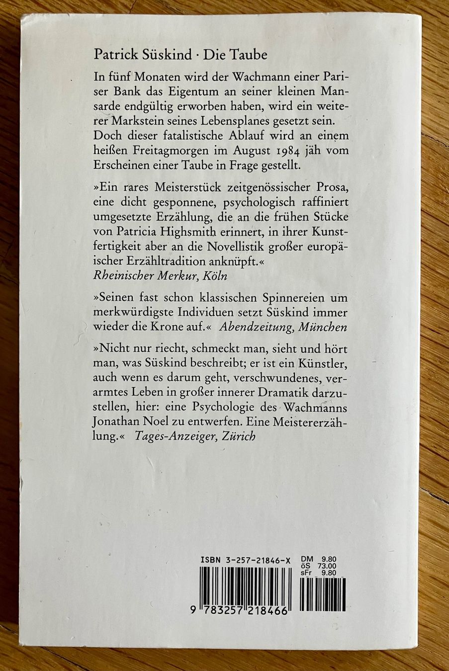 Bücher: Patrick Süskind: Die Taube – Gebraucht aus Buchs AG von Allerleis 1