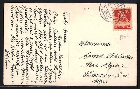 Cartoline postali: Schwellbrunn, Totalansicht mit Strasse u – Usato da Berlin venduto da bartko-reher 1